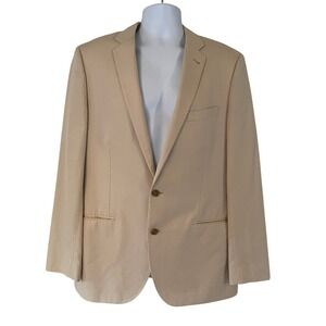 J. Crew Ludlow Jacket 42L Tan Italian Crespi Cotton Two Button Blazer Slim Fit